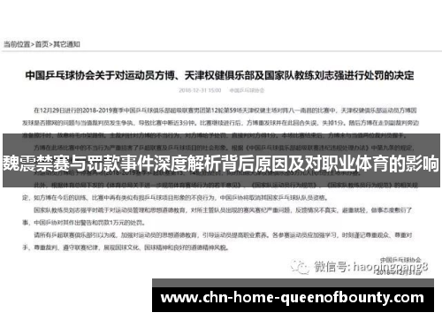 魏震禁赛与罚款事件深度解析背后原因及对职业体育的影响 魏震禁赛与罚款事件深度解析背后原因及对职业体育的影响